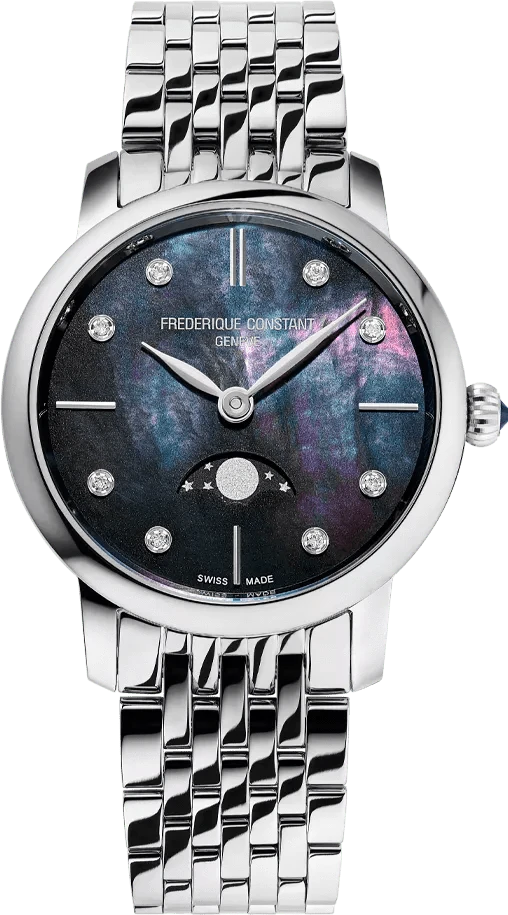 FREDERIQUE CONSTANT Classics Slimline Moonphase Ladies FC - 206MPBD1S6B - Juwelier Steiner