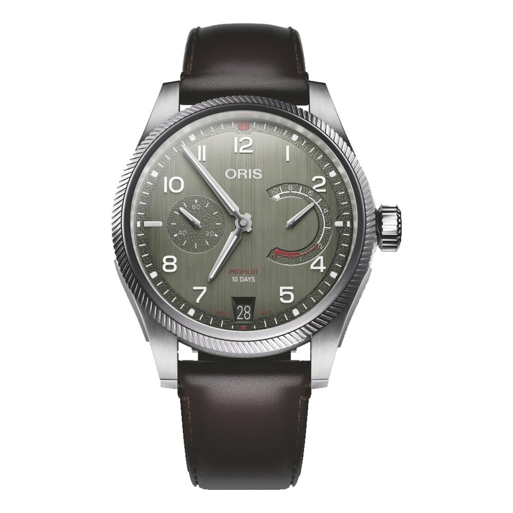 Oris ProPilot Calibre 111 green leather front