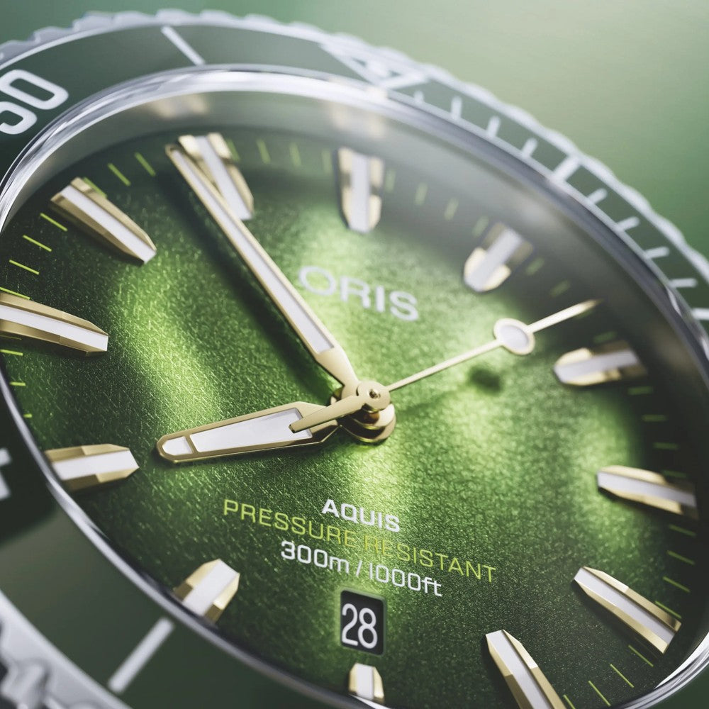 Oris Aquis Kelp Forest grünes 3D Zifferblatt