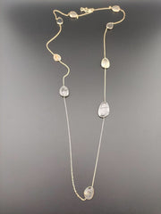 STEINER EXCLUSIVE - Fine Jewelry Stone Necklace Rutilquartz 90cm Gold
