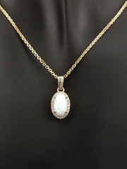 STEINER EXCLUSIVE - Steiner Fine Jewelry Anchor Chain Necklace with Lady Diana Opal Pendant Gold