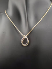 STEINER EXCLUSIVE - Steiner Fine Jewelry Anchor Chain Necklace with Drop Pendant Bicolor Gold
