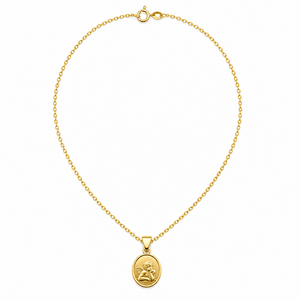 Steiner Moments Schutzengel Oval mit Beispielkette – Kette nicht enthalten
