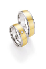 1 Coppia di fedi nuziali/fedi di matrimonio Collection Ruesch Gold & Steel Selection 585