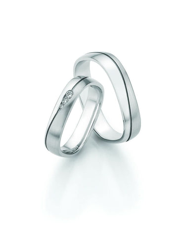 1 paar trouwringen/verlovingsringen Collection Ruesch Honeymoon Platina II