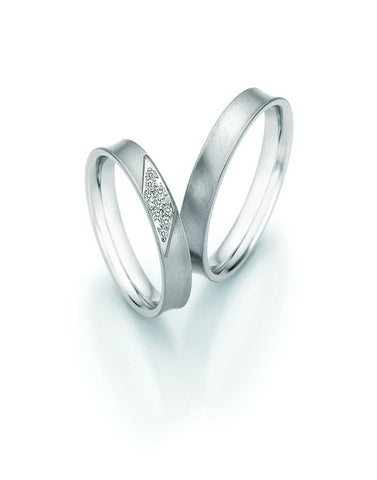 1 paar trouwringen/verlovingsringen Collection Ruesch Honeymoon Platina II