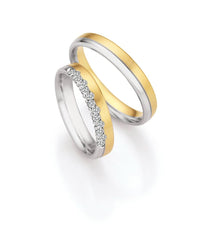 1 Pair of Wedding Rings/Marriage Rings Collection Ruesch Honeymoon Solid XVIII