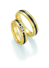 1 Pair of Wedding Rings/Marriage Rings Collection Ruesch Black and Gold