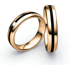 1 Pair of Wedding Rings/Marriage Rings Collection Ruesch Black and Gold