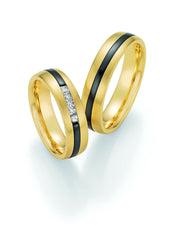 1 Pair of Wedding Rings/Marriage Rings Collection Ruesch Black and Gold