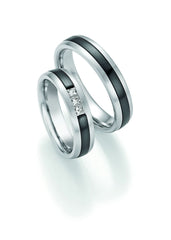 1 Pair of Wedding Rings/Marriage Rings Collection Ruesch Black and Gold