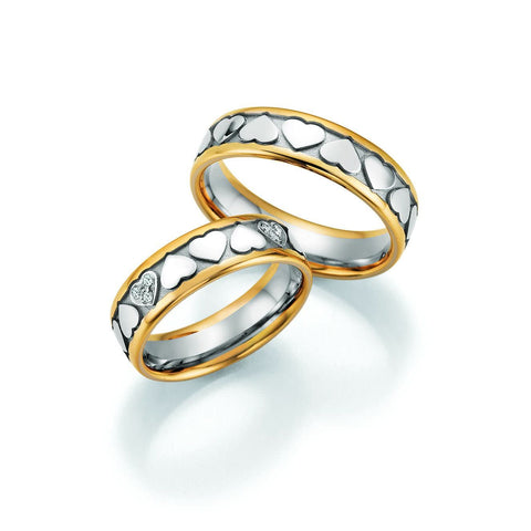 1 Pair of Wedding Rings/Marriage Rings Collection Ruesch Honeymoon Hearts Love Infinity
