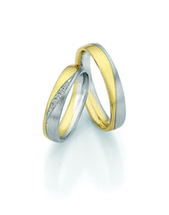 1 Pair of Wedding Rings/Marriage Rings Collection Ruesch Honeymoon Platinum III