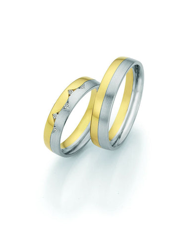 1 Pair of Wedding Rings/Marriage Rings Collection Ruesch Honeymoon Platinum III