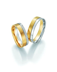 1 Pair of Wedding Rings/Marriage Rings Collection Ruesch Honeymoon Solid V
