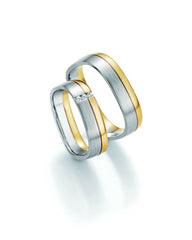 1 Pair of Wedding Rings/Marriage Rings Collection Ruesch Honeymoon Solid V