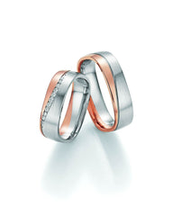 1 coppia di fedi nuziali/ anelli di matrimonio Collection Ruesch Honeymoon Solid V