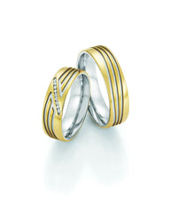 1 Pair of Wedding Rings/Marriage Rings Collection Ruesch Honeymoon Solid XII