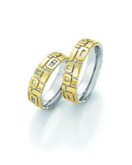 1 Pair of Wedding Rings/Marriage Rings Collection Ruesch Honeymoon Solid XII