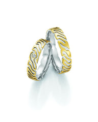 1 Pair of Wedding Rings/Marriage Rings Collection Ruesch Honeymoon Solid XII