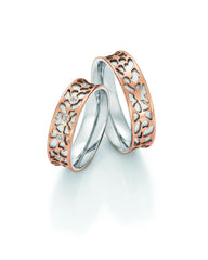 1 Pair of Wedding Rings/Marriage Rings Collection Ruesch Honeymoon Solid XII