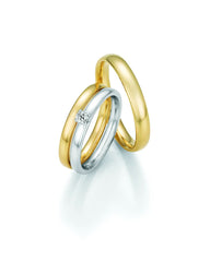 1 Pair of Wedding Rings/Marriage Rings Collection Ruesch Honeymoon Solid XI