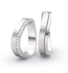 1 Pair of Wedding Rings/Marriage Rings Collection Ruesch Honeymoon Solid XV