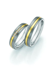1 Pair of Wedding Rings/Marriage Rings Collection Ruesch Surfing Colors