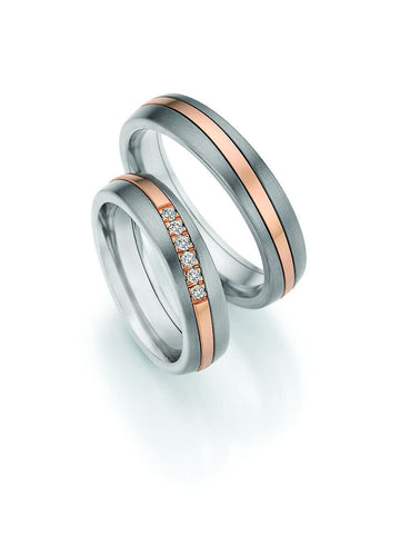 1 Pair of Wedding Rings/Marriage Rings Collection Ruesch Surfing Colors