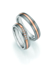 1 Pair of Wedding Rings/Marriage Rings Collection Ruesch Surfing Colors
