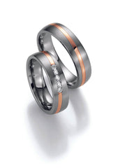 1 Paar Eheringe/Trauringe Collection Ruesch Titan Gold Whitestyle