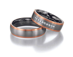 1 coppia di fedi nuziali/fedi da matrimonio Collection Ruesch Titan Gold Whitestyle