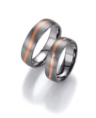 1 Pair of Wedding Rings/Marriage Rings Collection Ruesch Titan Gold Whitestyle