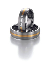 1 Pair of Wedding Rings/Marriage Rings Collection Ruesch Titan Gold Whitestyle