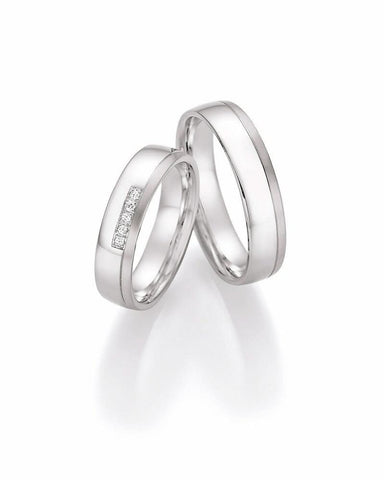1 Pair of Wedding Rings/Marriage Rings Collection Ruesch White Style Silver Dreams Brilliant