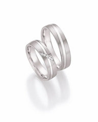 1 Pair of Wedding Rings/Marriage Rings Collection Ruesch White Style Silver Dreams Brilliant