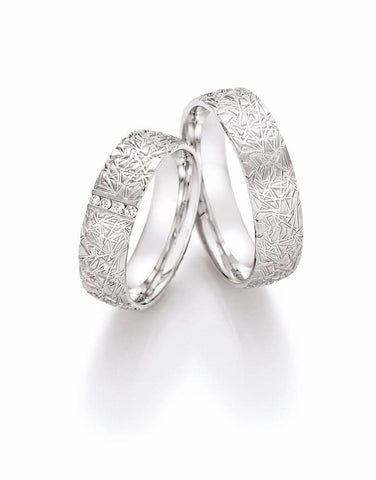 1 Pair of Wedding Rings/Marriage Rings Collection Ruesch White Style Silver Dreams Brilliant