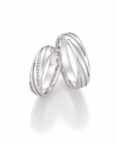 1 Pair of Wedding Rings/Marriage Rings Collection Ruesch White Style Silver Dreams Brilliant