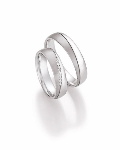 1 Pair of Wedding Rings/Marriage Rings Collection Ruesch White Style Silver Dreams Brilliant