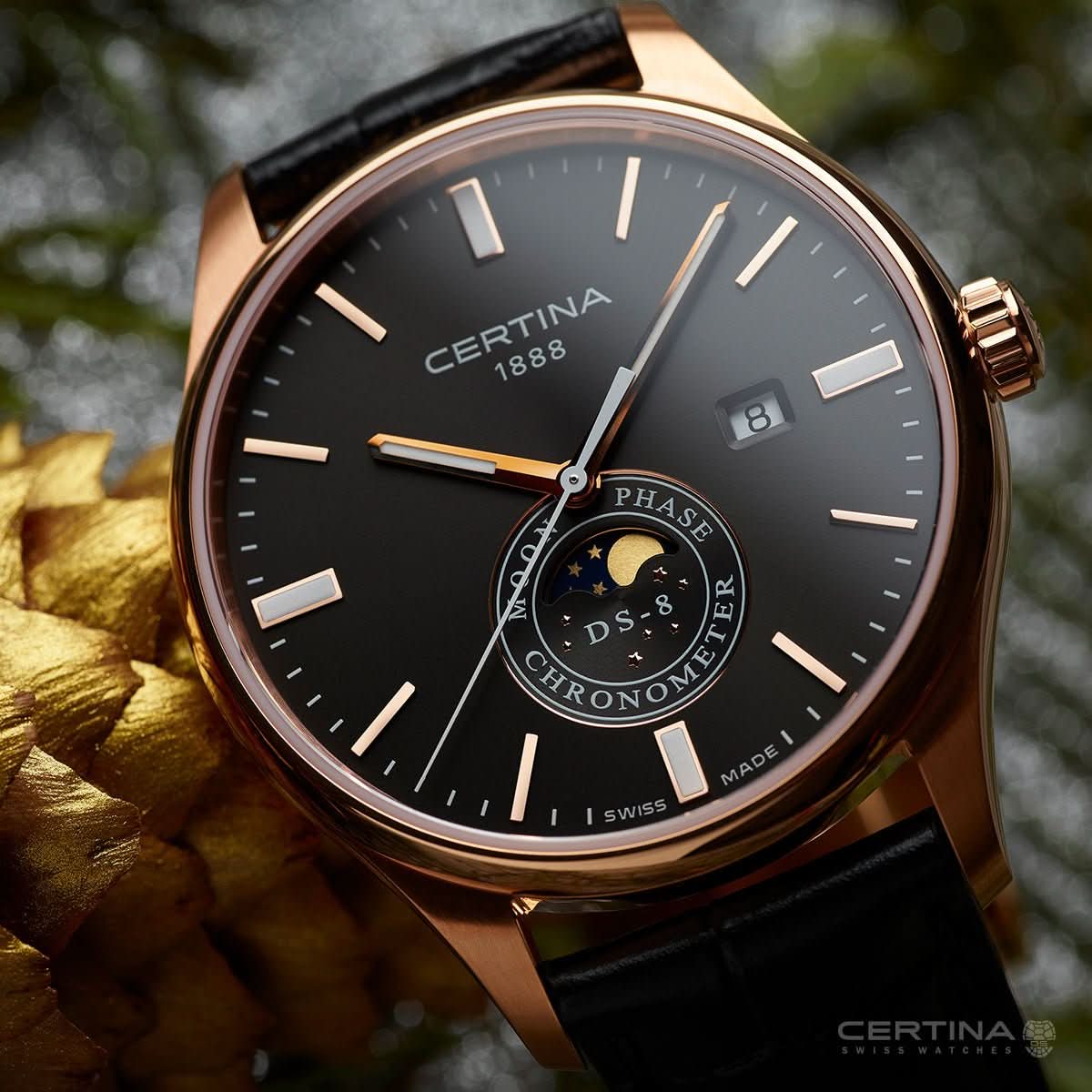 電池切れ CERTINA DS-8 ムーンフェイズ 腕時計 Buy Certina DS-8 Moon Phase (C033.457.36.051.00) for €464.00!
