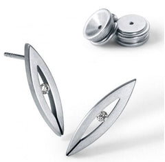 Humphrey Diamond Ear Studs Navette