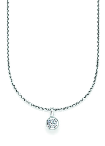 CR Solitaire Pendant White Gold 23-30200