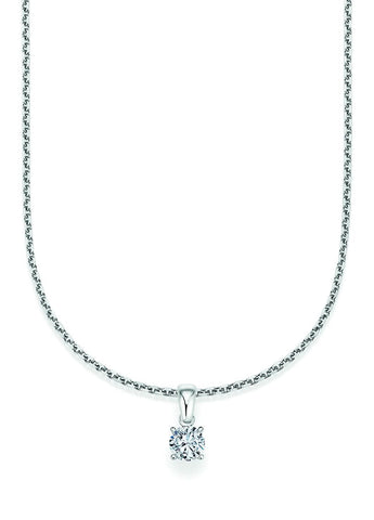 CR Solitaire Pendant White Gold 23-34330