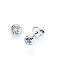 CR Solitaire Earrings White Gold 09-30250