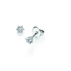 CR Solitaire Earrings White Gold 09-36150