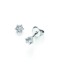CR Solitaire Earrings White Gold 09-36200