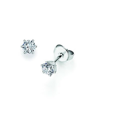 CR Solitaire Earrings White Gold 09-36330