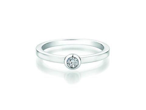 CR Solitaire Ring Weißgold 585 · 0,100 ct W-SI