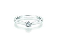 CR Solitaire Ring White Gold 585 · 0.100 ct W-SI