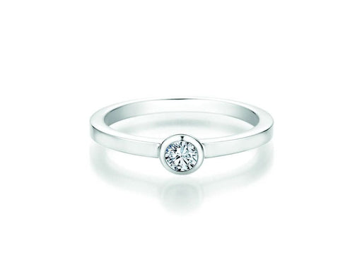 CR Solitaire Ring Weißgold 585 · 0,150 ct W-SI - Juwelier Steiner